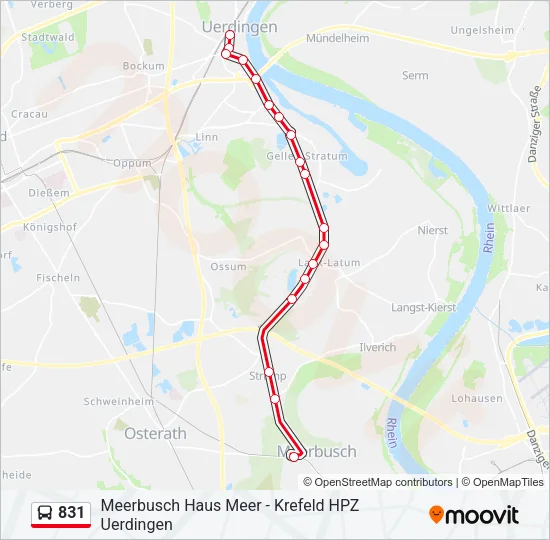 831 Bus Line Map