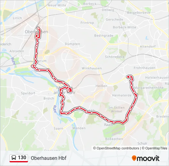 130 Bus Line Map
