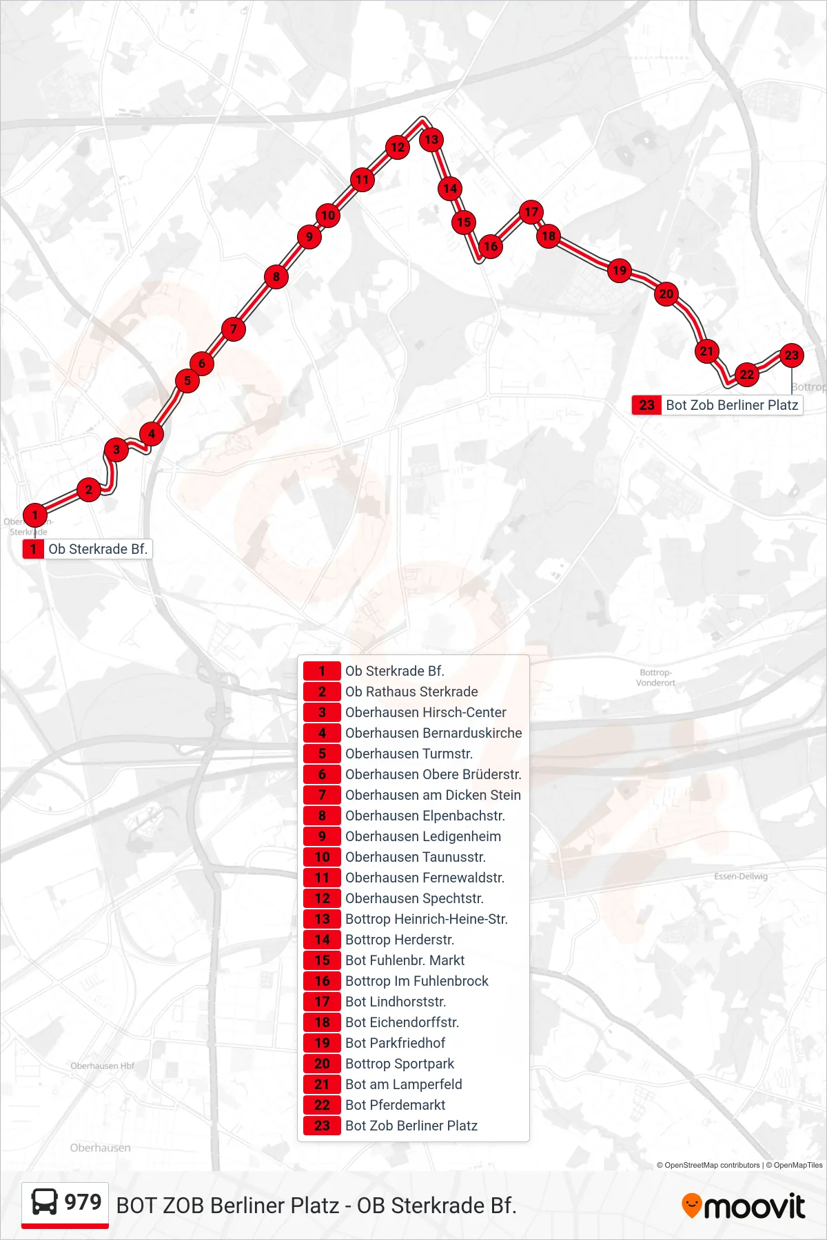 Linie 979 (Bus) Richtung Bot Zob Berliner Platz: Route und Haltestellen auf der Karte
