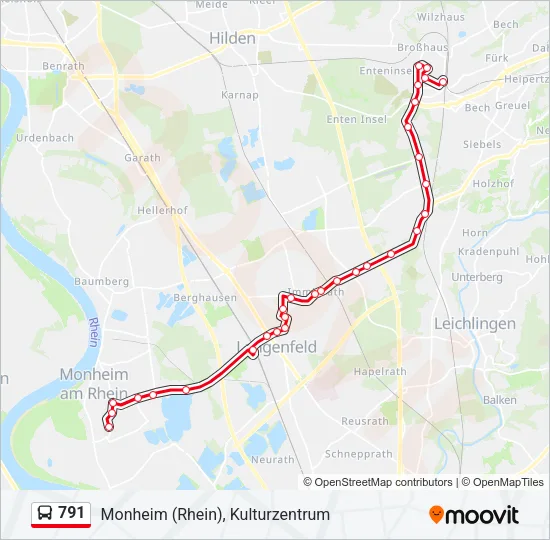 791 Bus Line Map