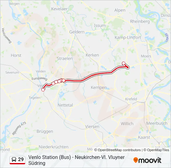 29 Bus Line Map