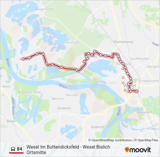 84 Bus Line Map