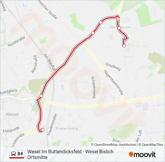84 Bus Line Map