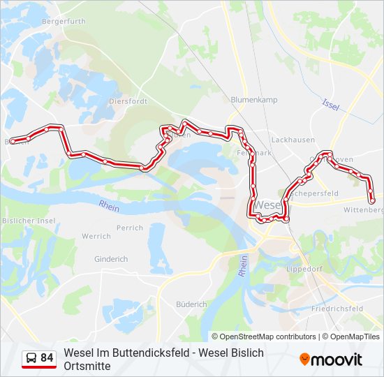 84 bus Line Map