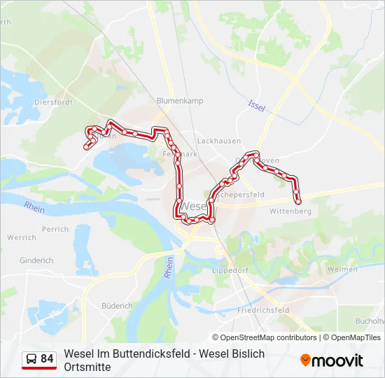 84 Bus Line Map