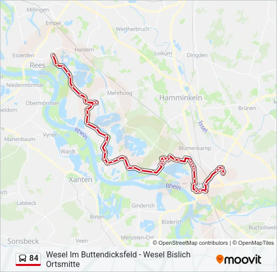 84 Bus Line Map
