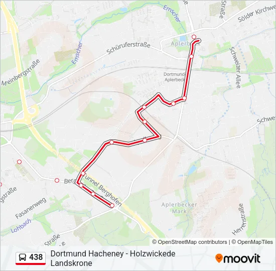 438 Bus Line Map