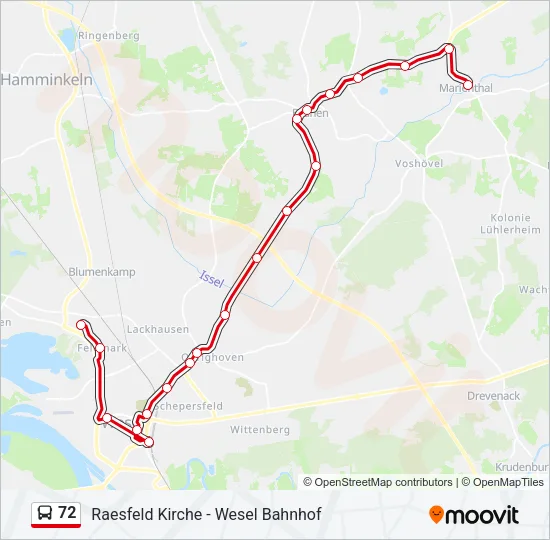 72 Bus Line Map