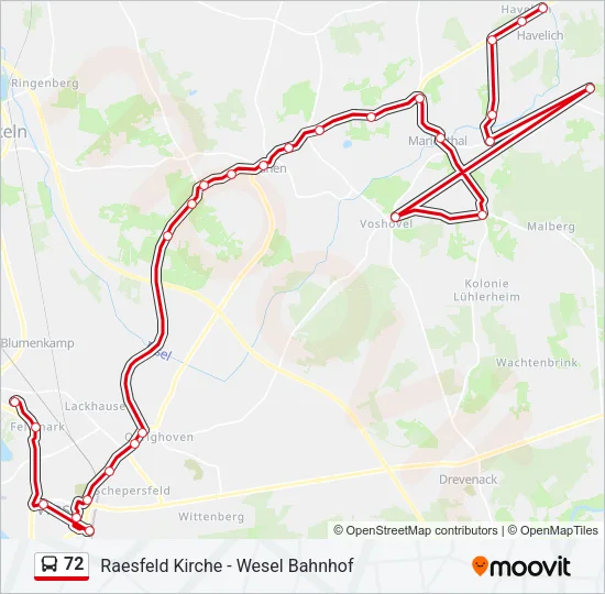 72 Bus Line Map
