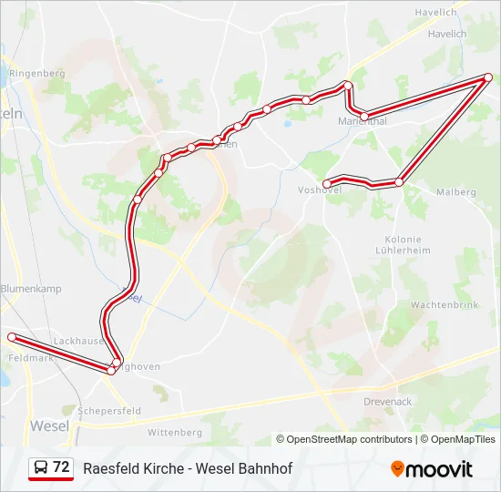 72 Bus Line Map