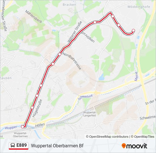 E889 Bus Line Map