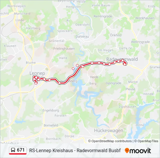671 Bus Line Map