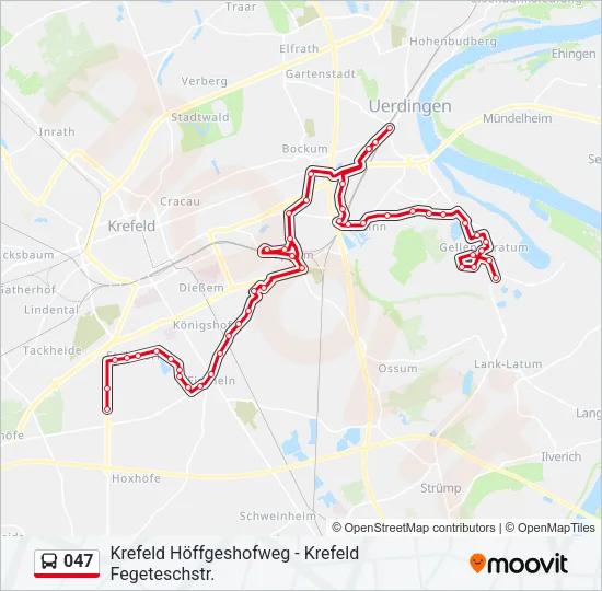047 Bus Line Map