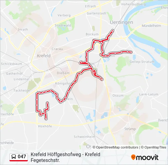 047 Bus Line Map