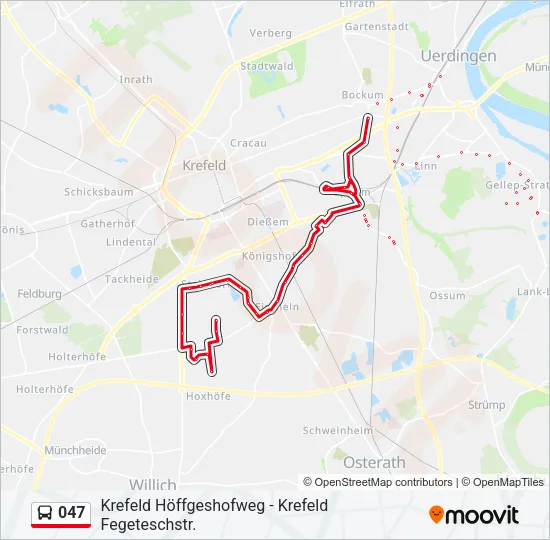 Buslinie 047 Karte