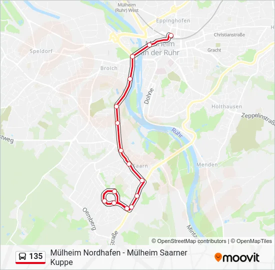 Автобус 135: карта маршрута