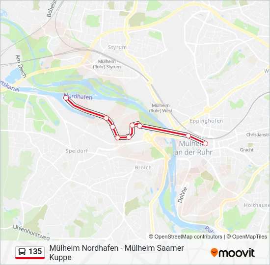Автобус 135: карта маршрута