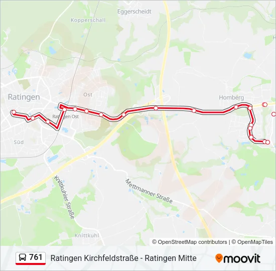 761 Bus Line Map