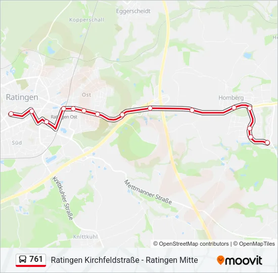 761 Bus Line Map