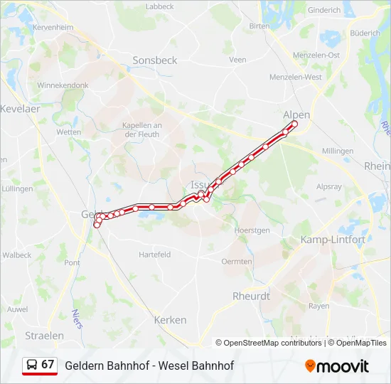67 Bus Line Map