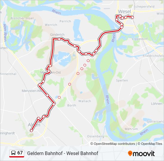 67 Bus Line Map