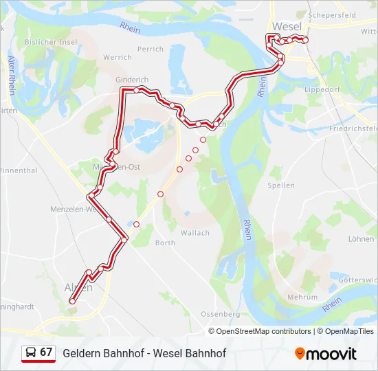 67 Bus Line Map