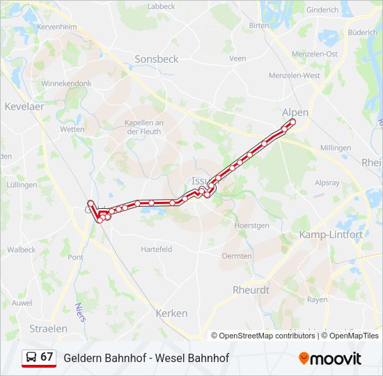 67 Bus Line Map