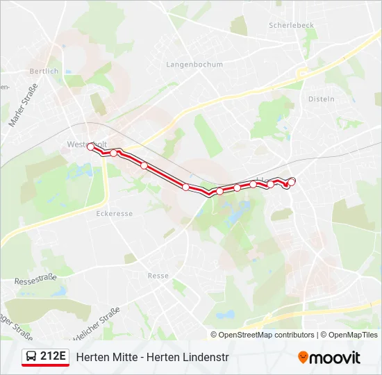 212E Bus Line Map