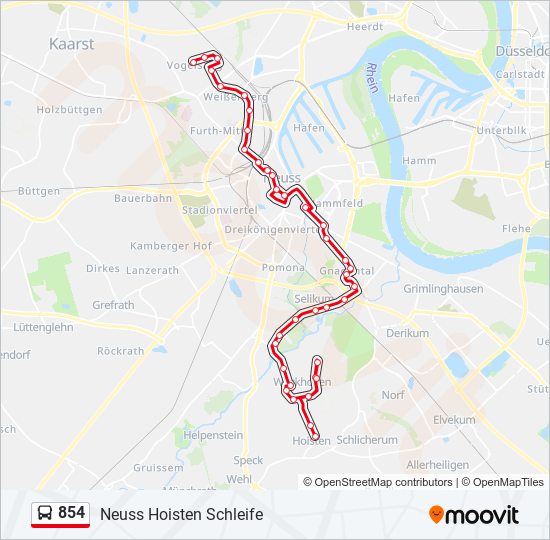 854 bus Line Map