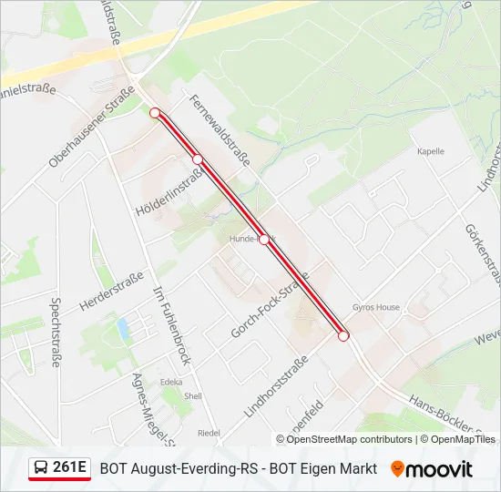 261E Bus Line Map