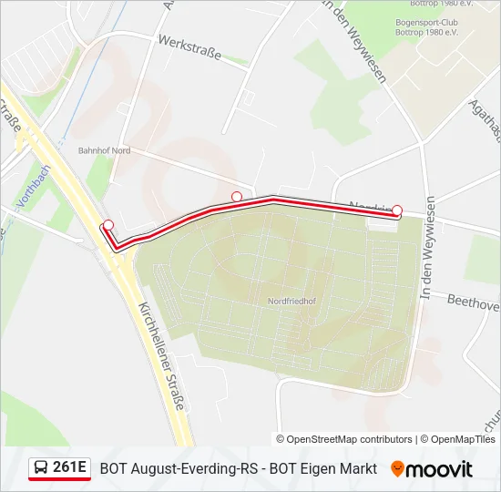 261E Bus Line Map