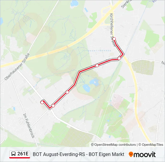 261E Bus Line Map