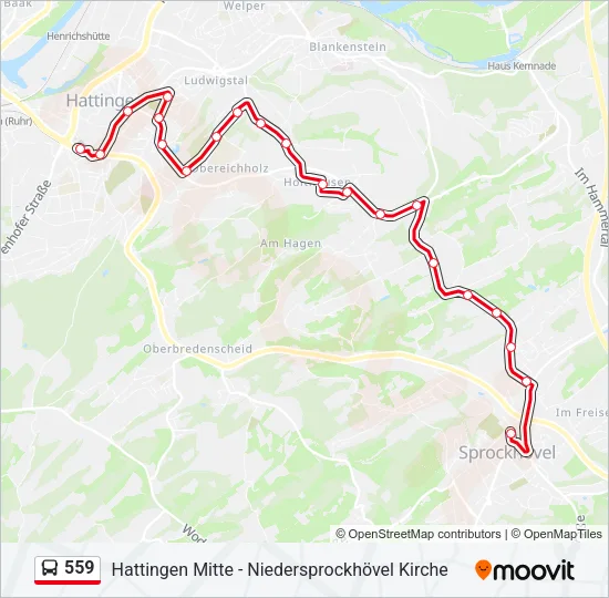 559 Bus Line Map