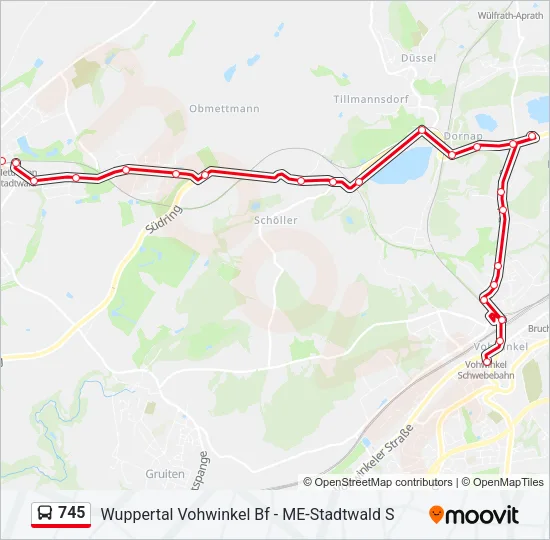 745 Bus Line Map