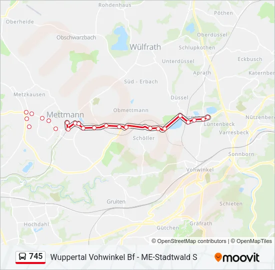 745 Bus Line Map