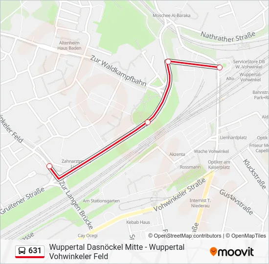 Автобус 631: карта маршрута