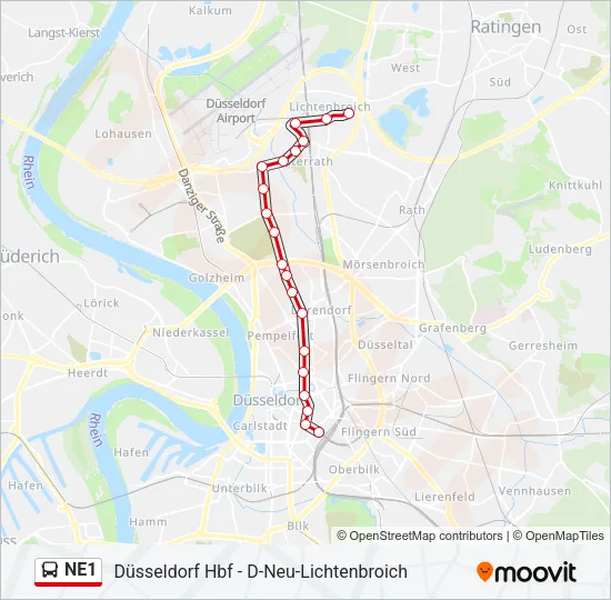 NE1 Bus Line Map