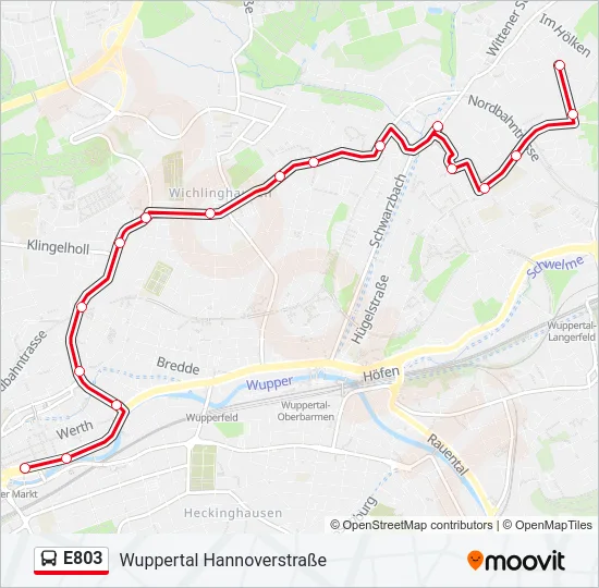 E803 Bus Line Map
