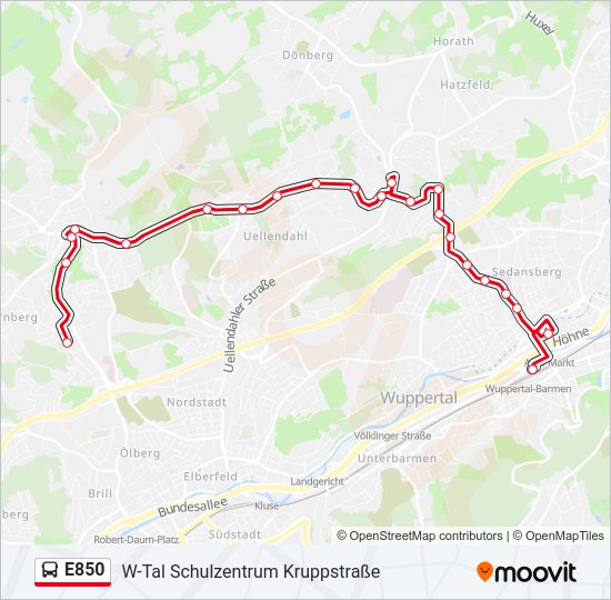 E850 bus Line Map