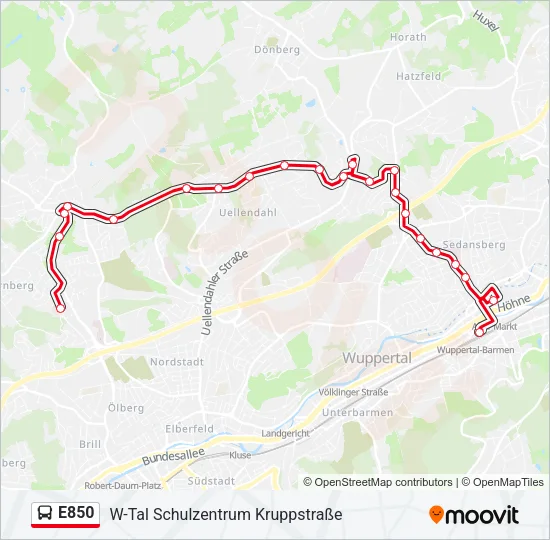 E850 Bus Line Map