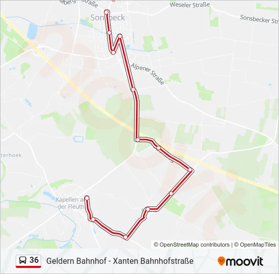 36 Bus Line Map
