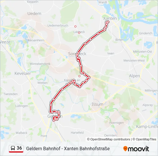 36 Bus Line Map