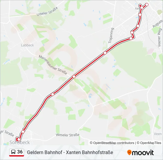 36 Bus Line Map