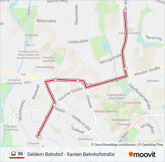 36 Bus Line Map