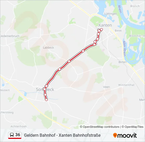 36 Bus Line Map