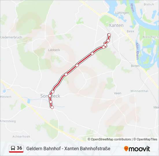 36 Bus Line Map