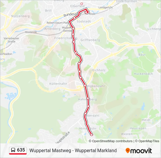 Автобус 635: карта маршрута