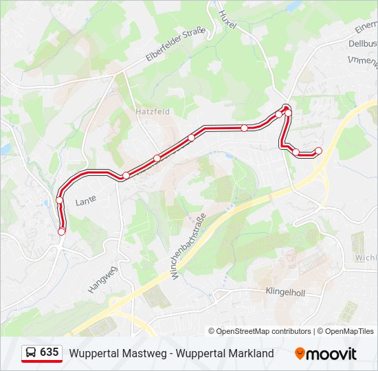 635 bus Line Map