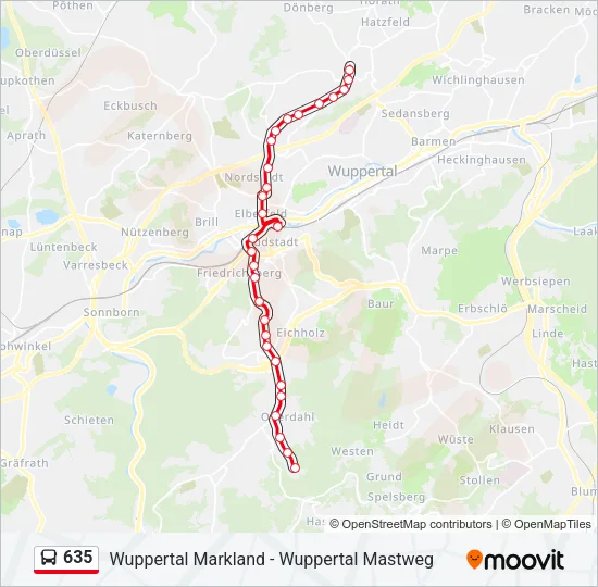 635 Bus Line Map