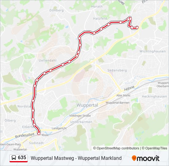 635 bus Line Map